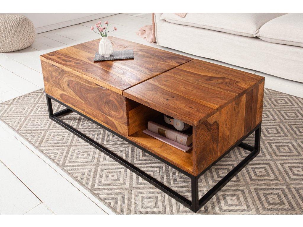 Massive wooden coffee table Rubik 110 x 50-73 cm - Duraster