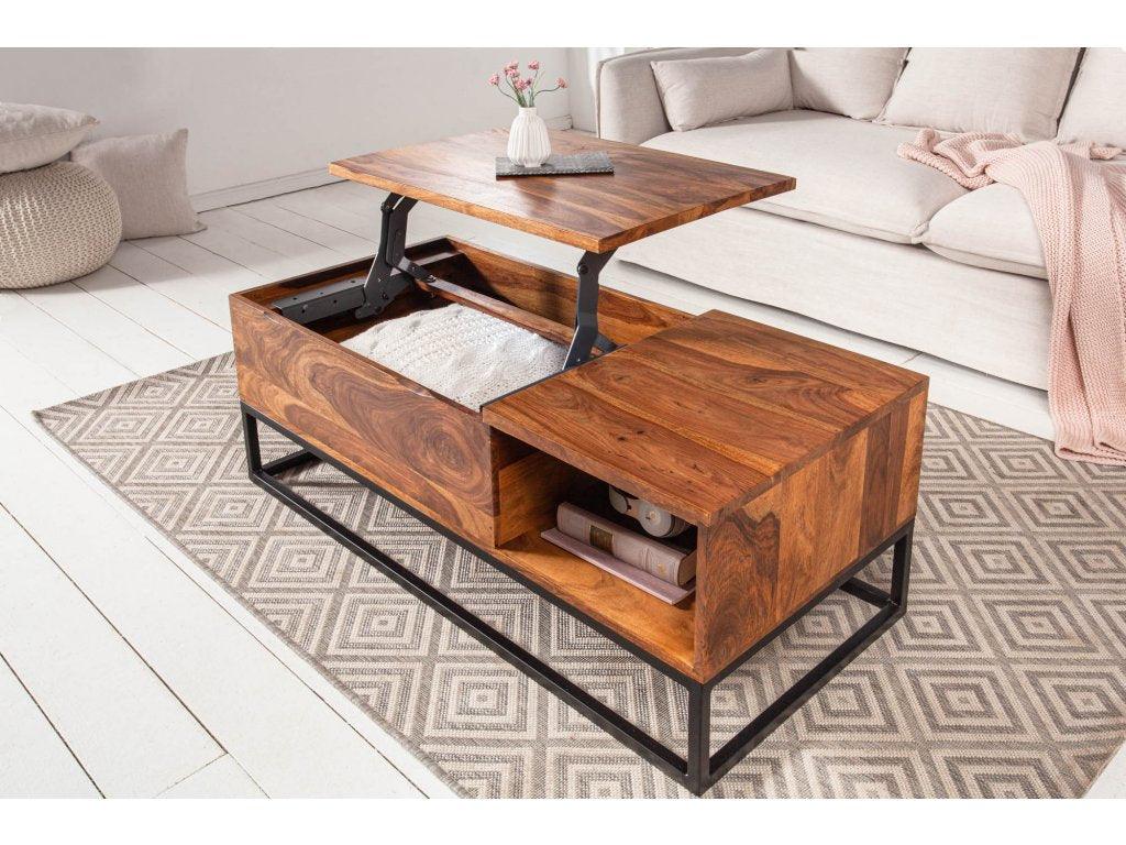 Massive wooden coffee table Rubik 110 x 50-73 cm - Duraster