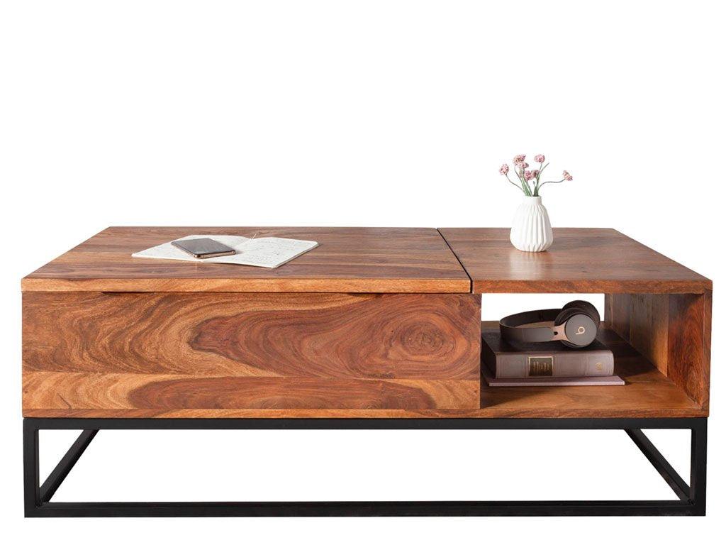 Massive wooden coffee table Rubik 110 x 50-73 cm - Duraster