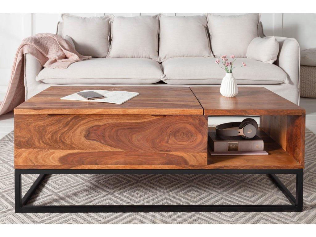 Massive wooden coffee table Rubik 110 x 50-73 cm - Duraster