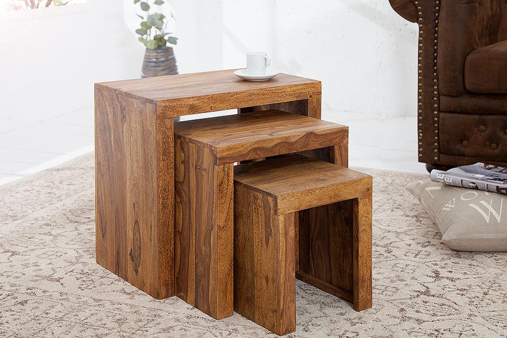 side table set sheesham wood - Duraster