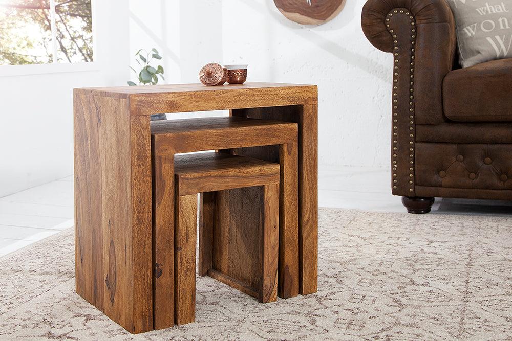 side table set sheesham wood - Duraster