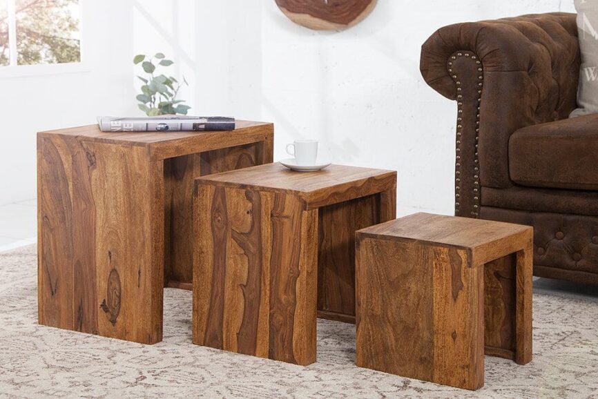 side table set sheesham wood - Duraster