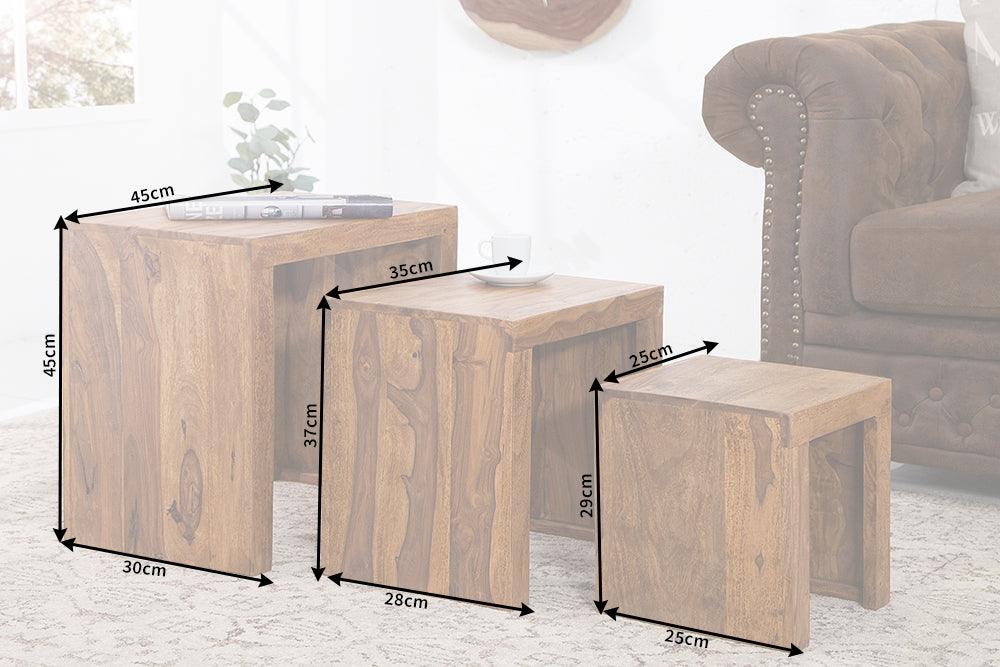 side table set sheesham wood - Duraster