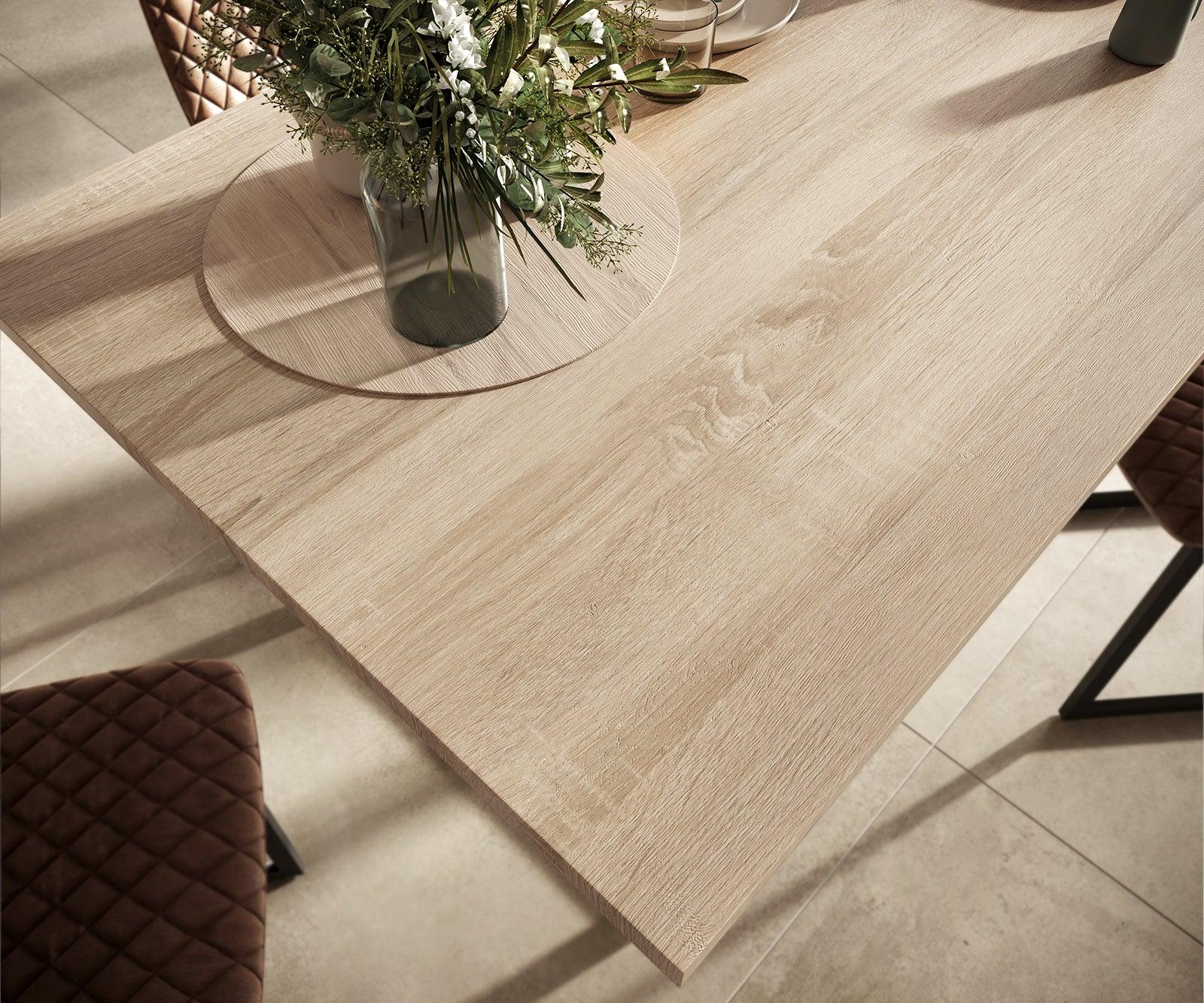 MobelMassev Dining set Adesso oak look 140x90 skid + 4 chairs brown vintage #3 - Duraster