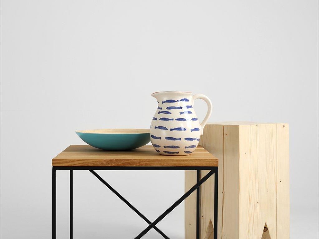Natural coffee table Mountain 50 cm with black base - Duraster