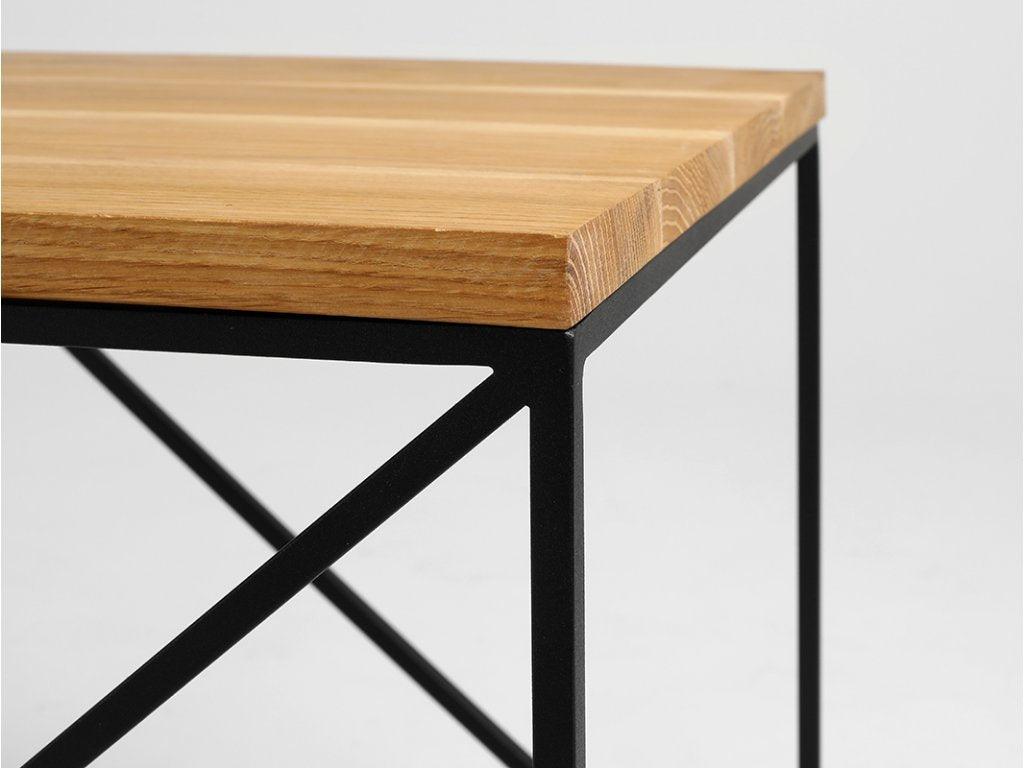 Natural coffee table Mountain 50 cm with black base - Duraster