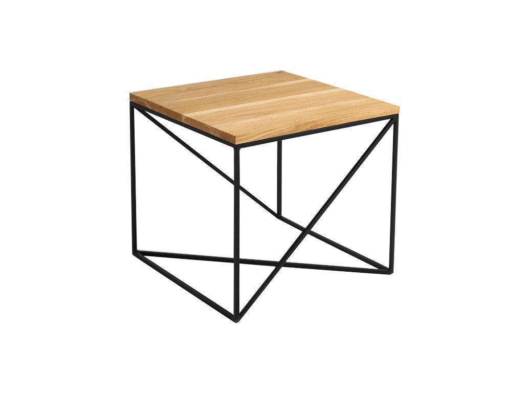 Natural coffee table Mountain 50 cm with black base - Duraster