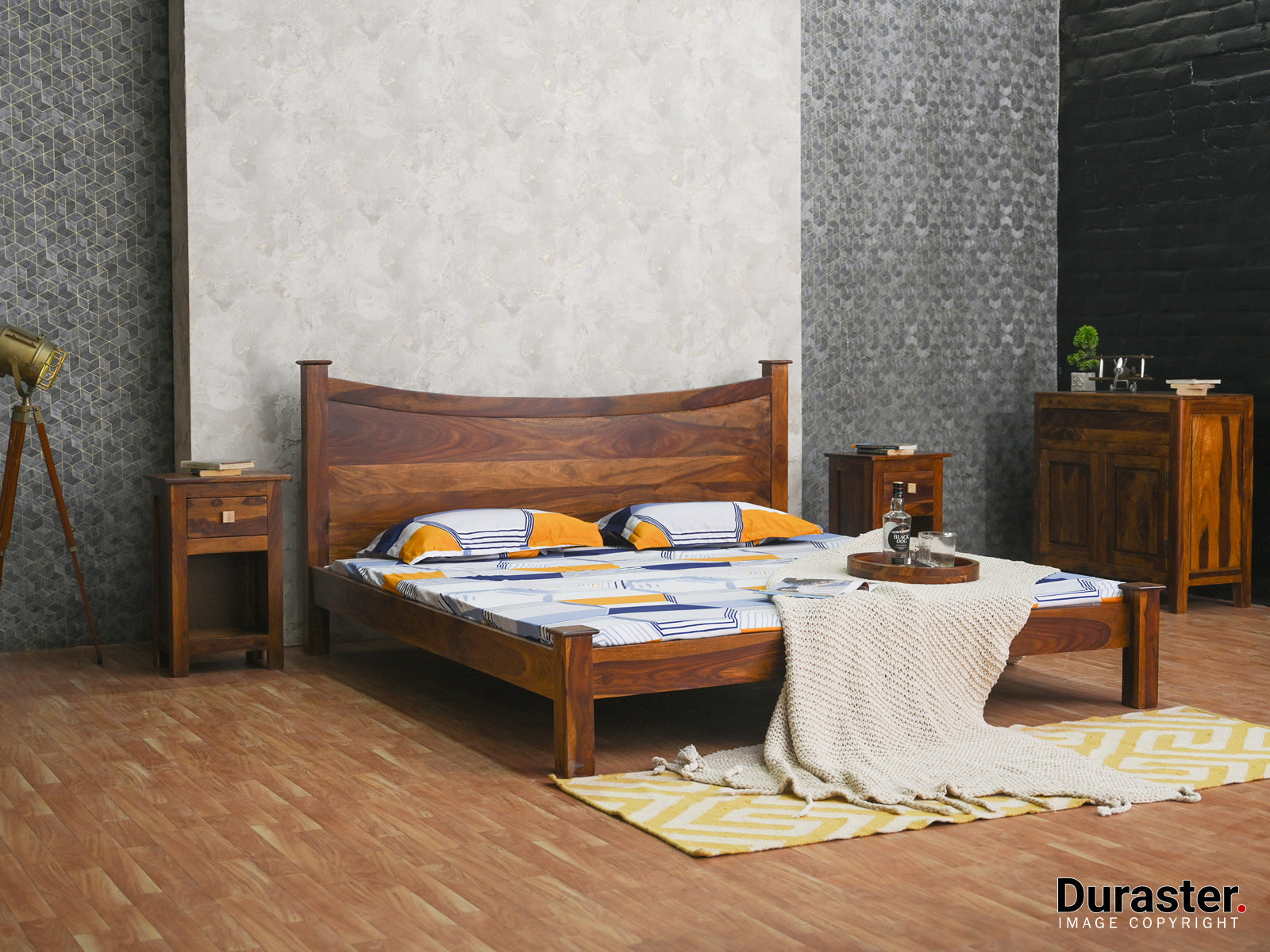 Duraster Vismit Solid Sheesham Wood Bed #1 - Image 2