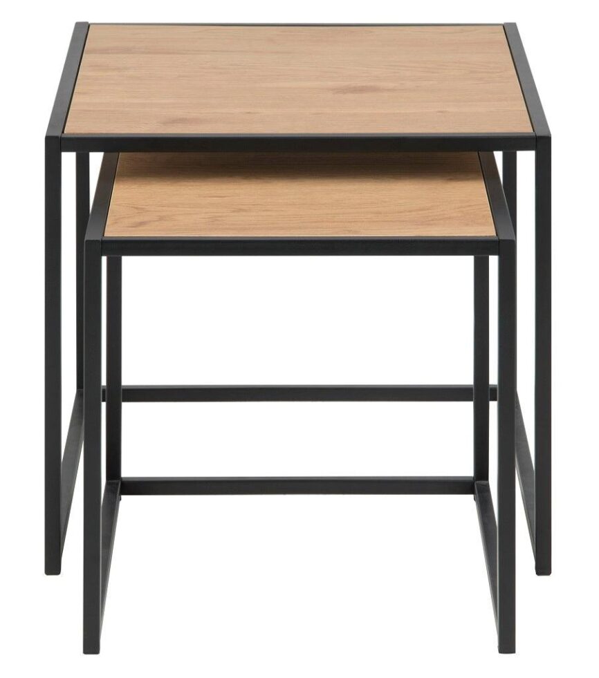 Oak set of Darila coffee tables with black base 100x50 cm - Duraster