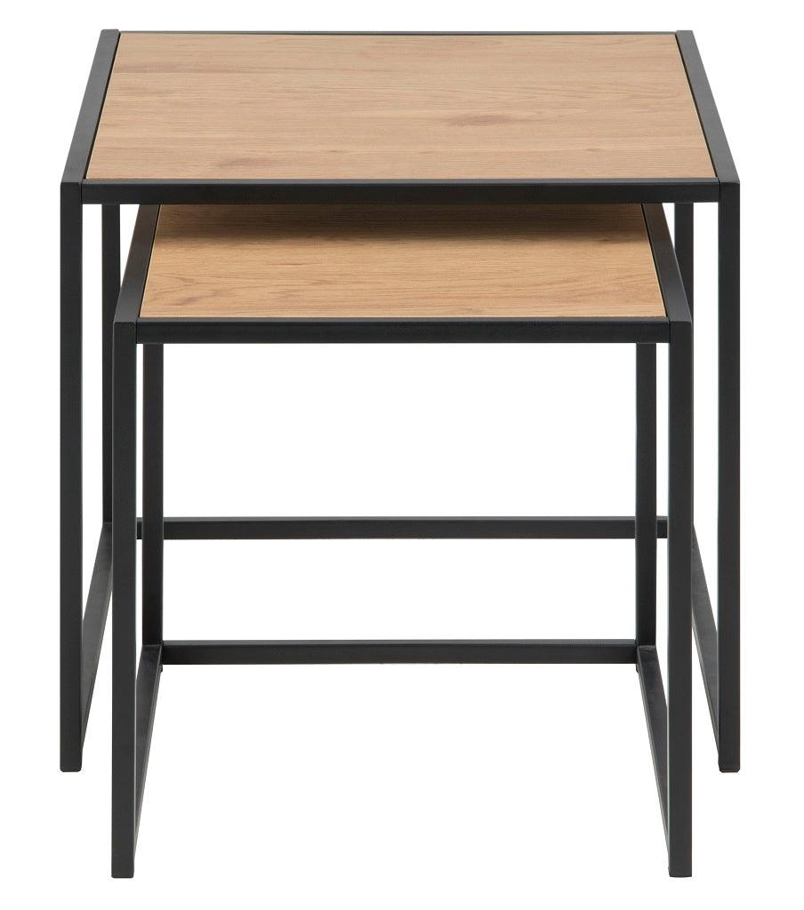 Oak set of Darila coffee tables with black base 100x50 cm - Duraster