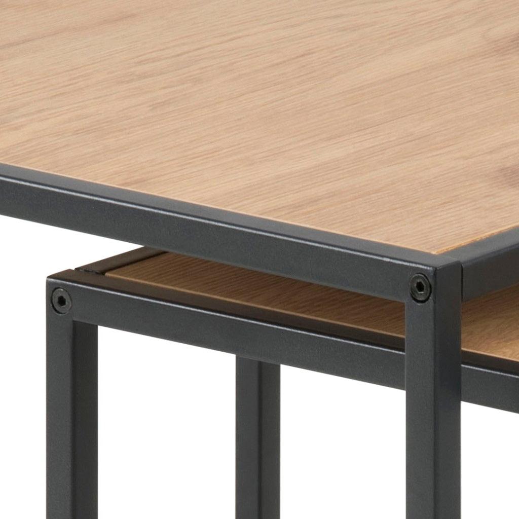 Oak set of Darila coffee tables with black base 100x50 cm - Duraster