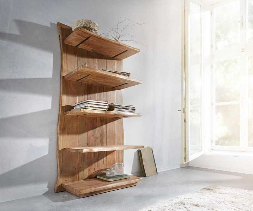 Elementary Stylish Acacia Standing Shelf #2 - Duraster