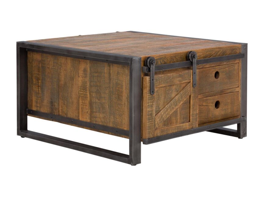 Virah Solid Wood Industrial Coffee Table - Duraster