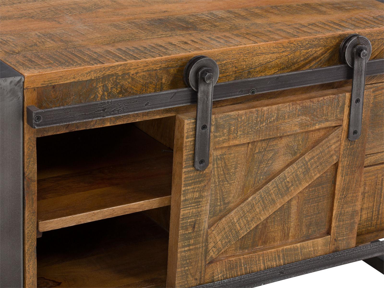Virah Solid Wood Industrial Coffee Table - Duraster