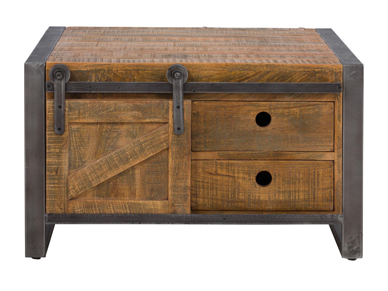 Virah Solid Wood Industrial Coffee Table - Duraster