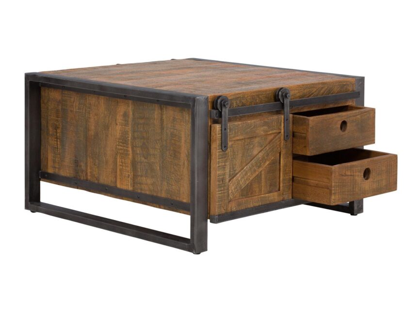 Virah Solid Wood Industrial Coffee Table - Duraster
