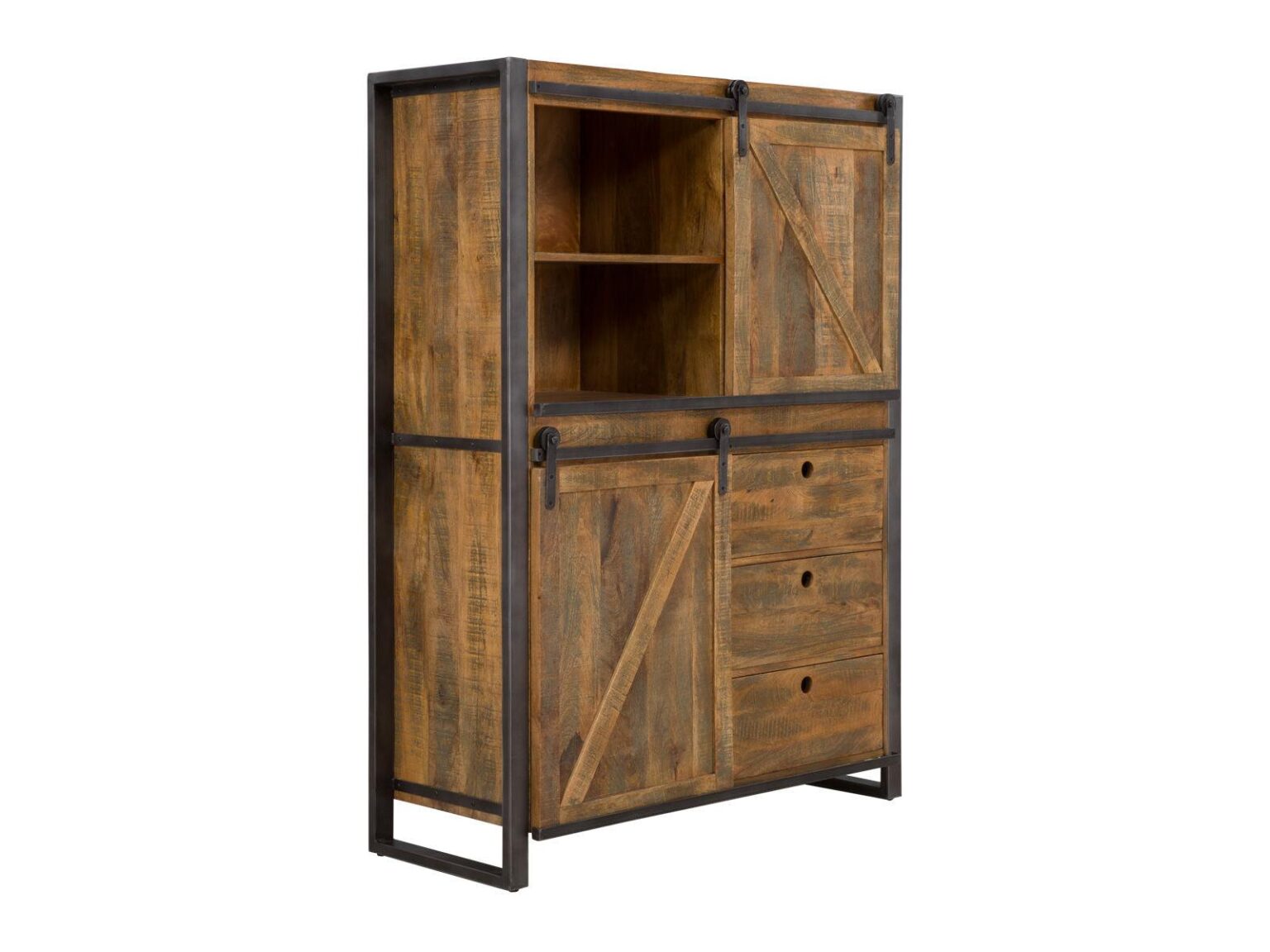 Virah Solid Wood Industrial Highboard Cabinet #2 - Duraster