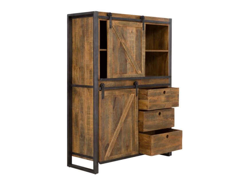 Virah Solid Wood Industrial Highboard Cabinet #2 - Duraster