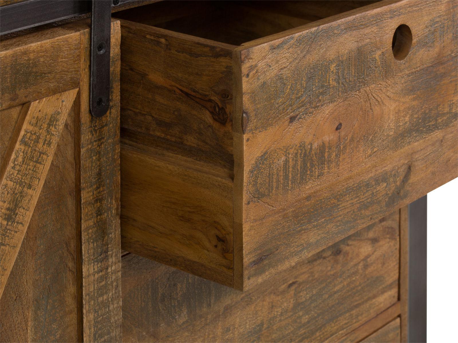Virah Solid Wood Industrial Highboard Cabinet #2 - Duraster