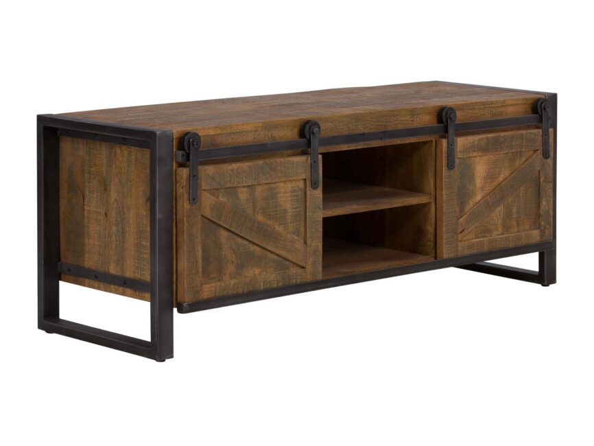 Virah Solid Wood Industrial TV Unit - Duraster