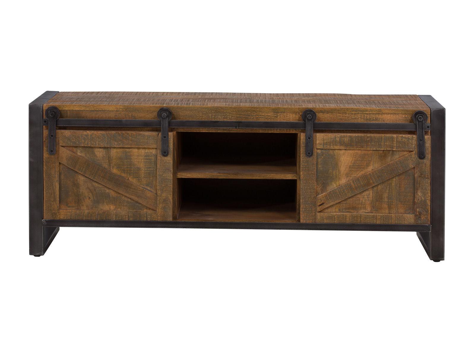 Virah Solid Wood Industrial TV Unit - Duraster