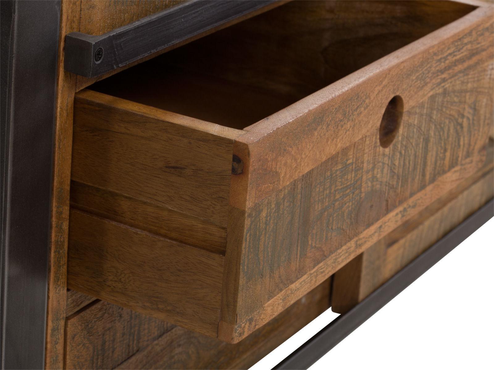 Virah Solid Wood Industrial TV Unit - Duraster