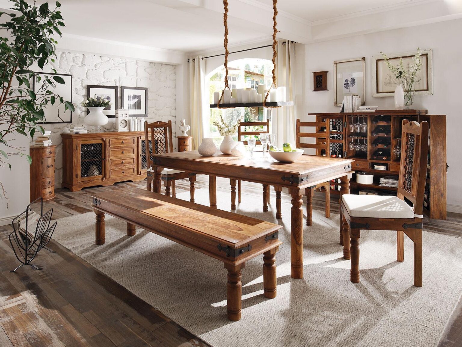 Vismit Traditional Sheesham Dining Set with Chairs #1 - Duraster