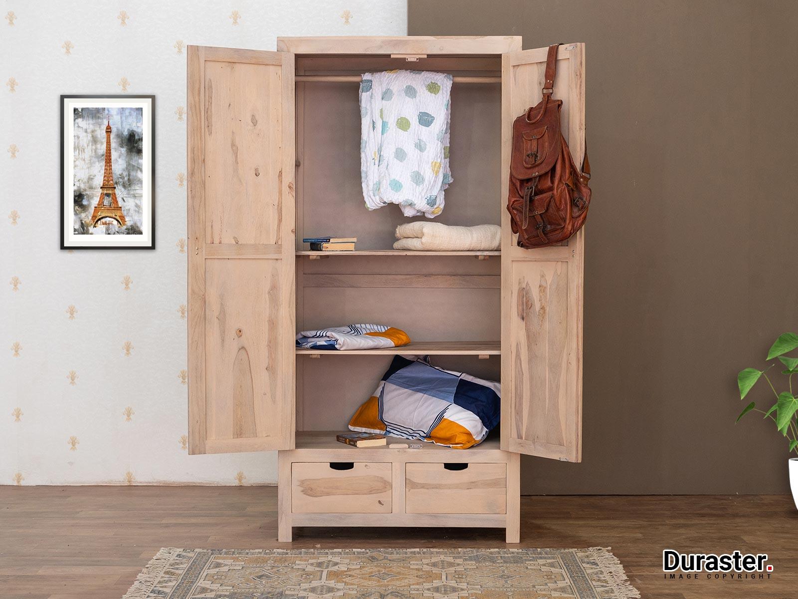 Novo Premium Modern Sheesham Wood Wardrobe Cabinet#1 - Duraster