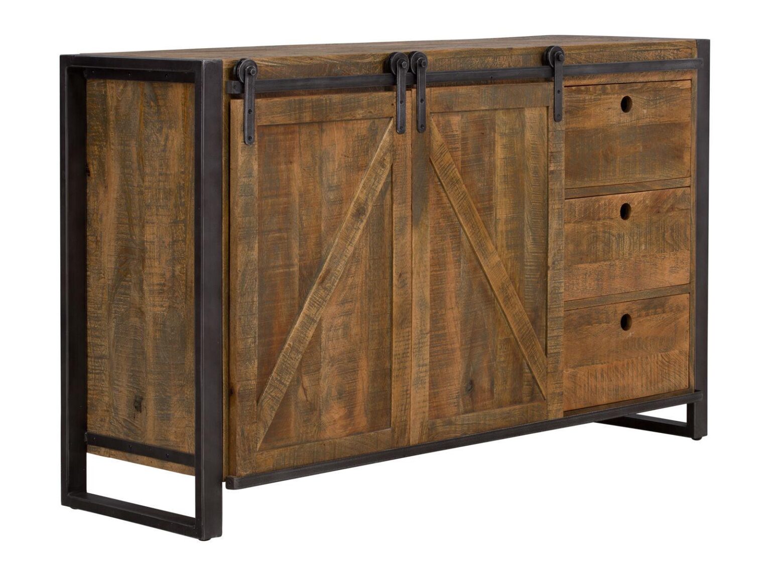 Virah Solid Wood Industrial Sideboard Cabinet #3 - Duraster