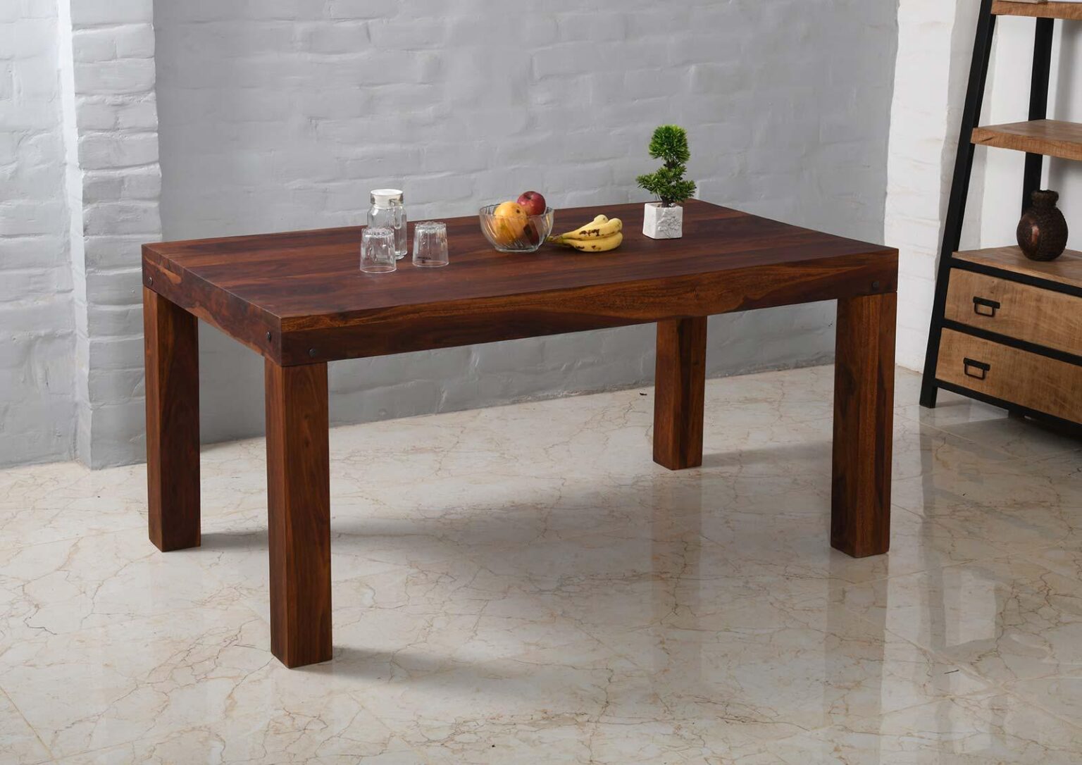 Sheesham Medium Dark Finish Dining Table#6 - Duraster
