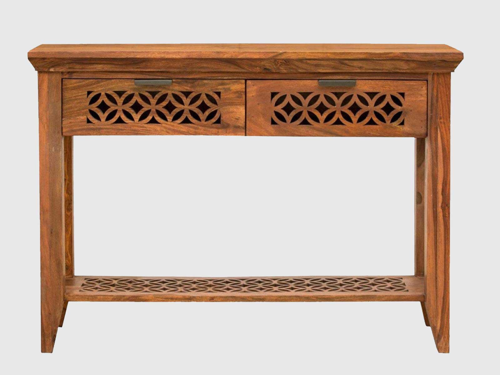Duraster Vismit Solid Sheeham wood Contemporary 2 Drawer Console Table #2 - Image 2