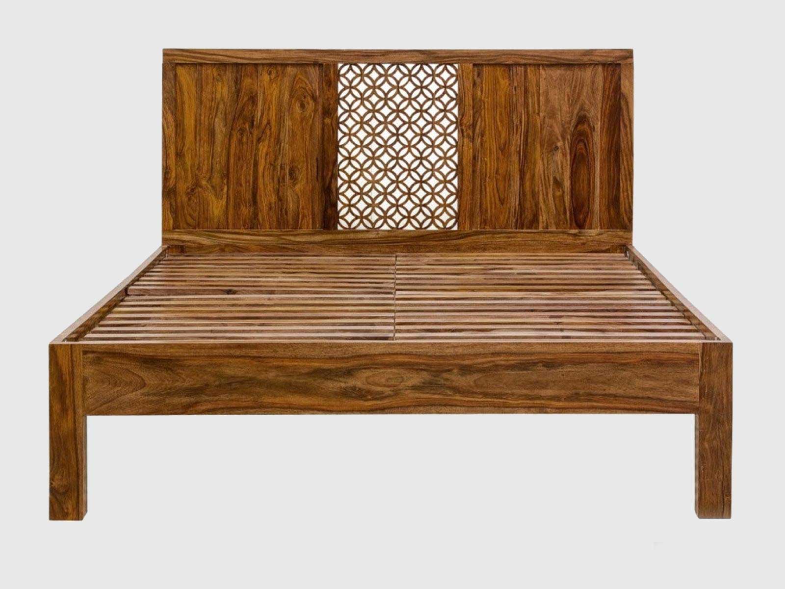 Duraster Vismit Solid Sheesham Wood Carved King Bed #1 - Image 3