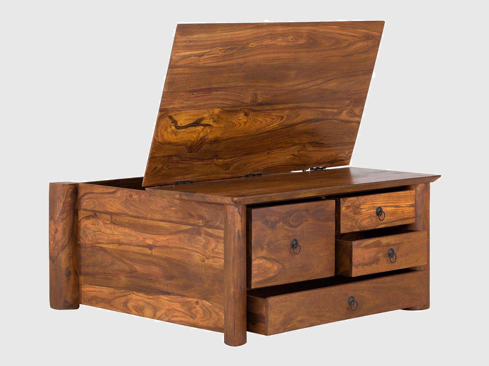 Duraster Vismit Solid Sheesham wood Coffee Table Chest #5 - Image 3