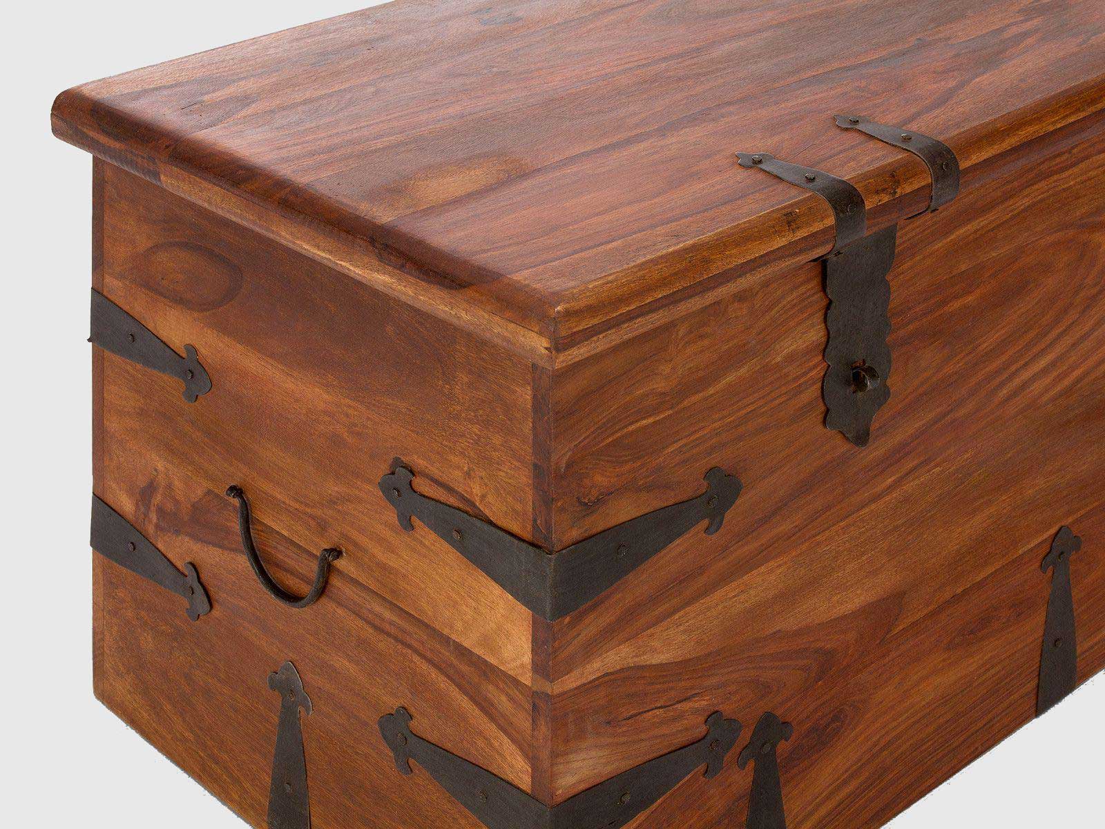 Duraster Vismit Solid Sheesham wood Colonial Style Storage Trunk / Coffee Table #6 - Image 4