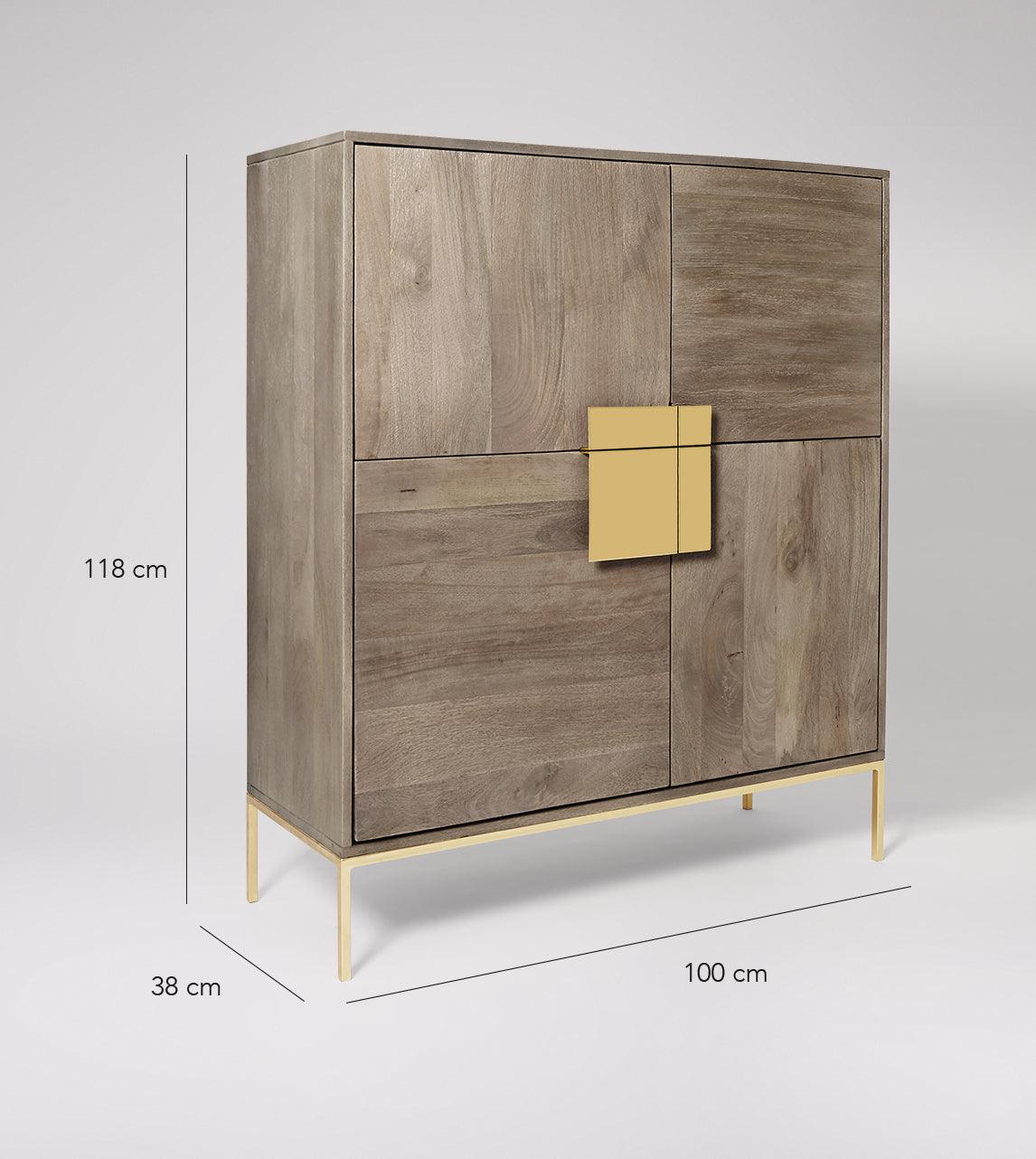 Versaw Cabinet Mango Wood Sand Grey #9 - Duraster