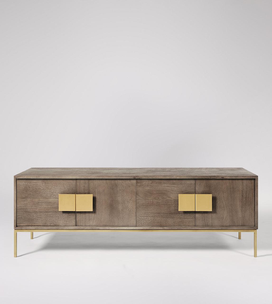 Versaw TV Stand Mango Wood Sand Grey #1 - Duraster
