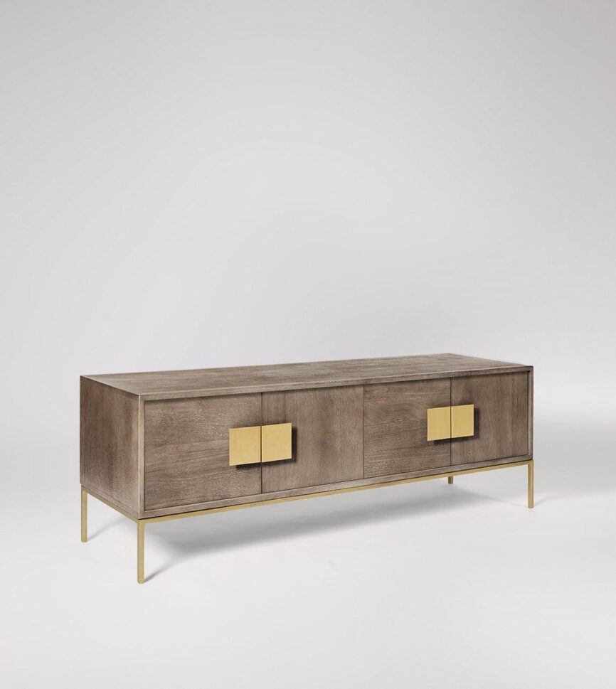 Versaw TV Stand Mango Wood Sand Grey #1 - Duraster