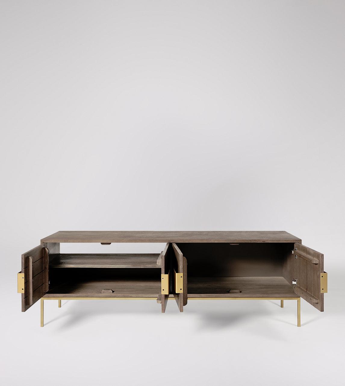 Versaw TV Stand Mango Wood Sand Grey #1 - Duraster