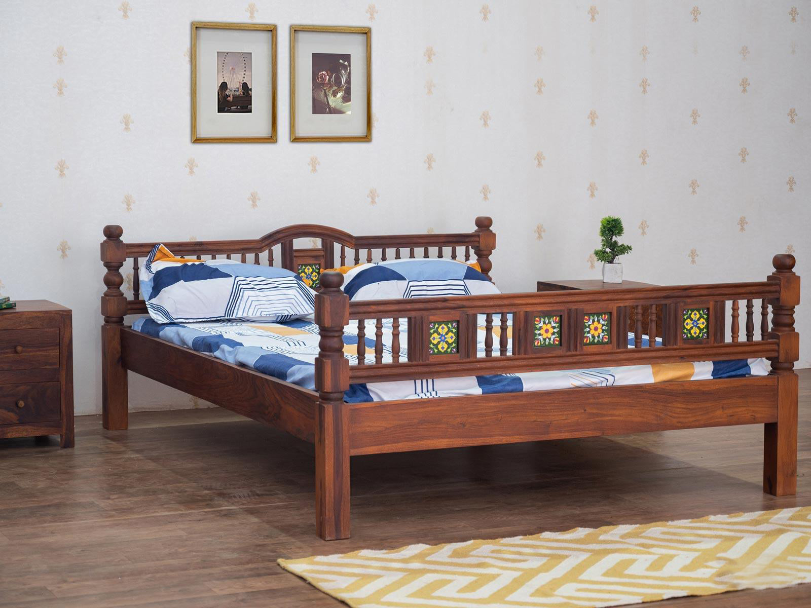 Duraster Vismit Solid Sheesham wood King Size Bed #4