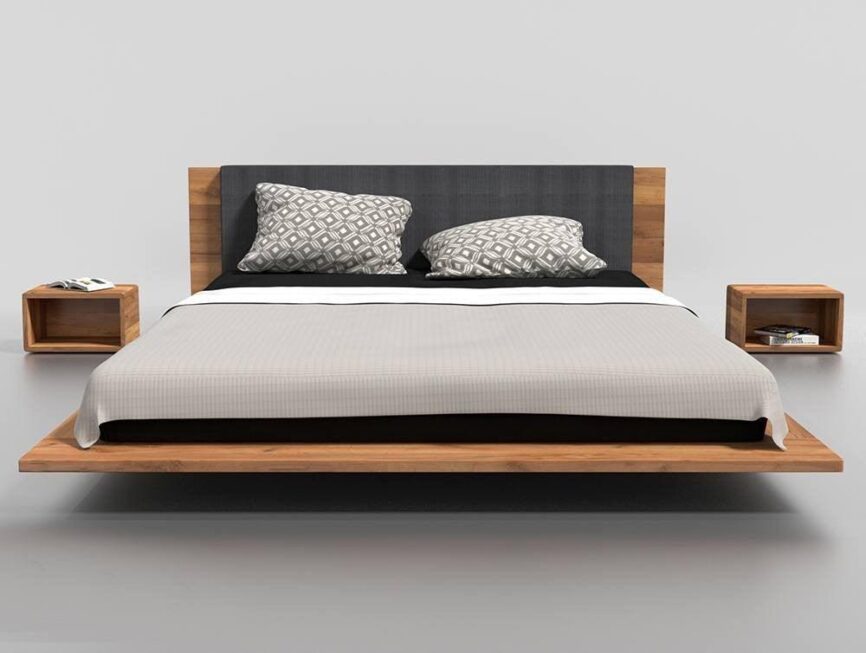 Kuzma Wooden Bed For The Bedroom With An Upholstered Headboard Customised #01 - Duraster