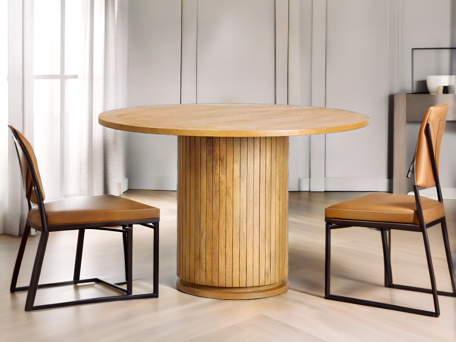 Piccolo Mango Wood Round Dining Table #11