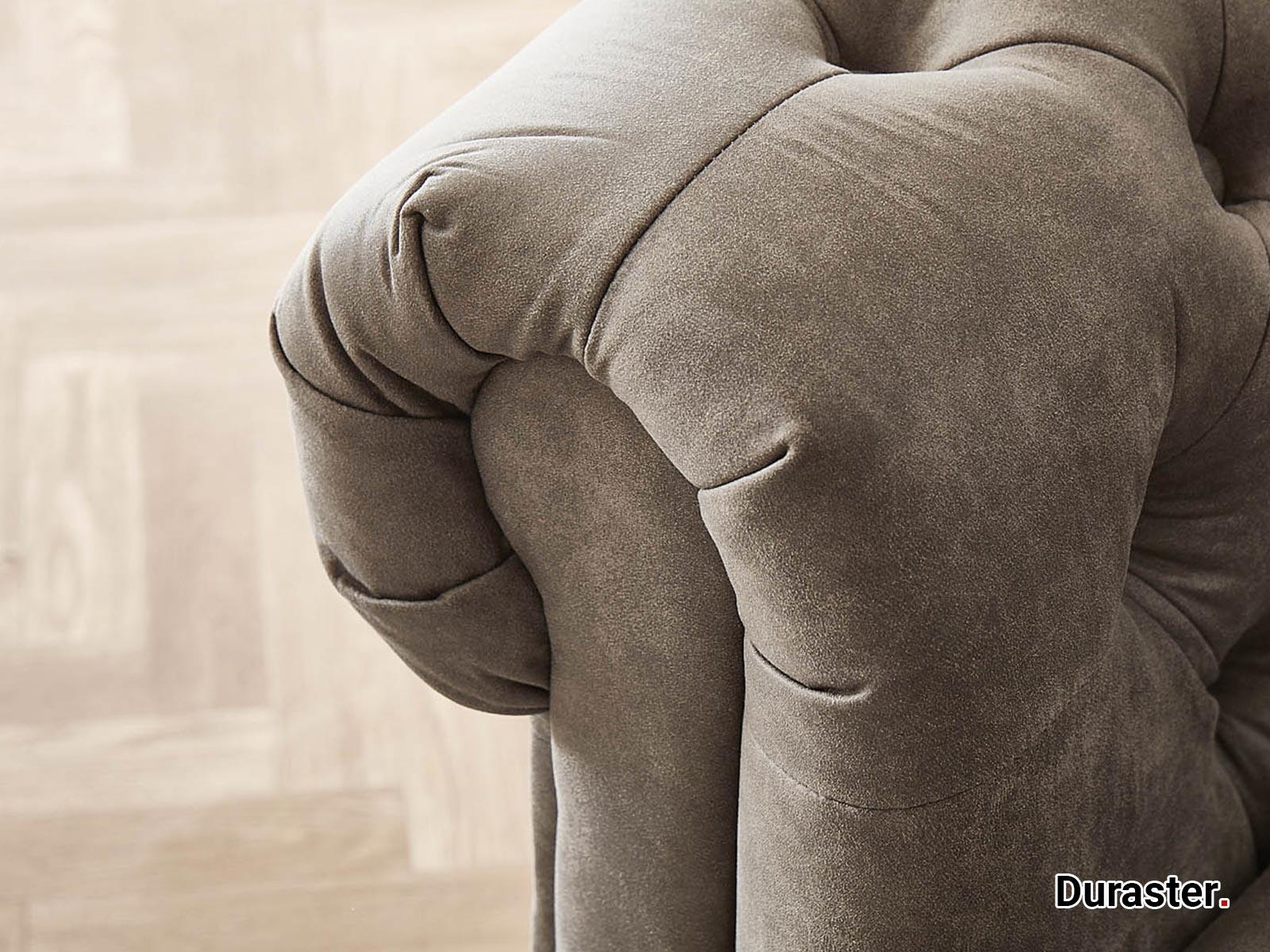 Norwich Chesterfield Taupe Ottoman Left #29 - Duraster