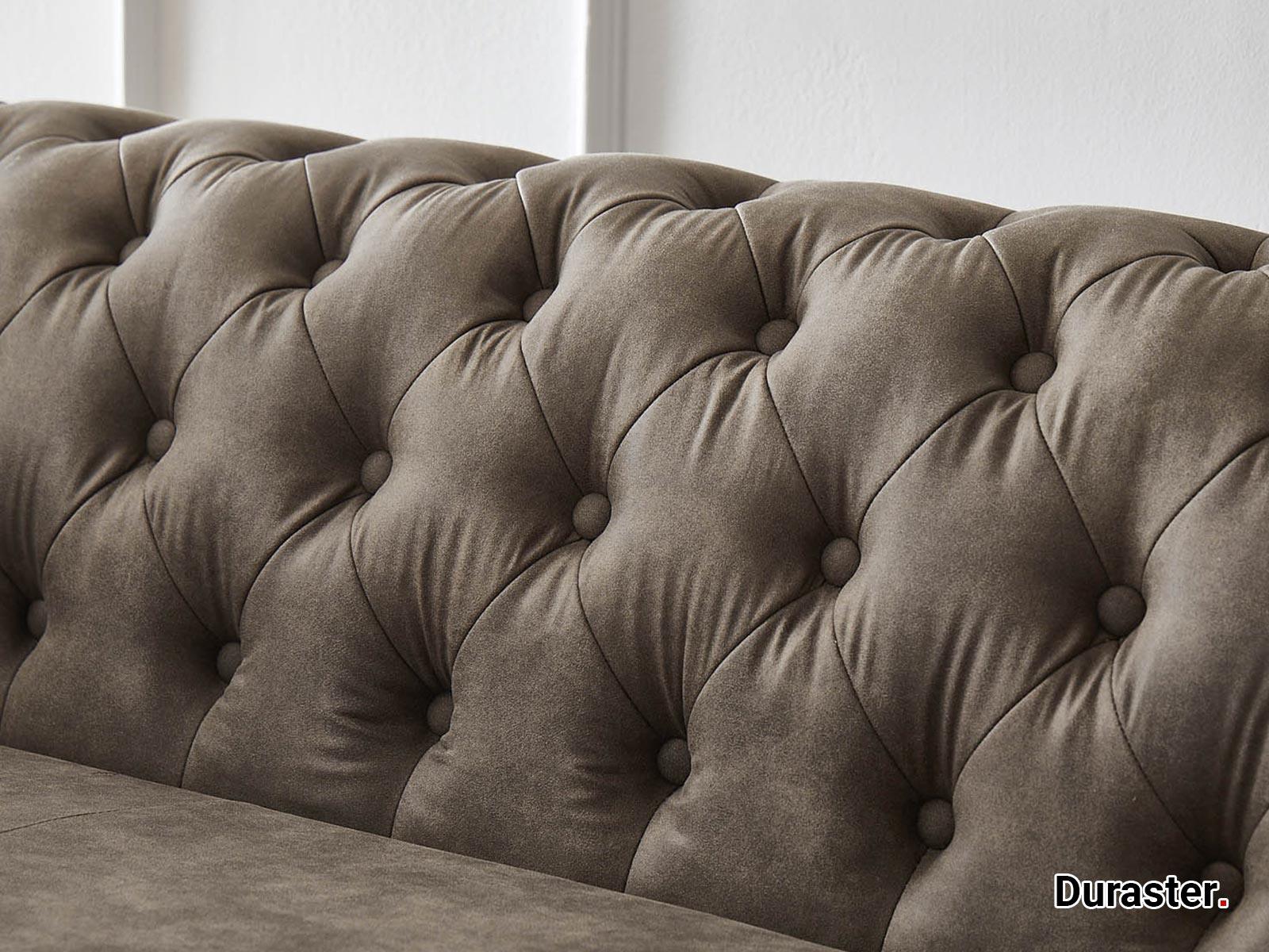 Norwich Chesterfield Taupe Ottoman Left #29 - Duraster