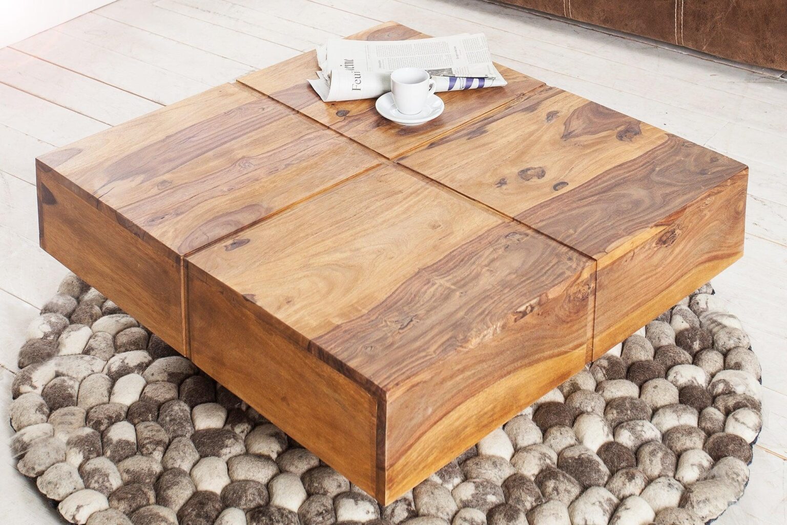 Vismit Sheesham Wood Coffee Table  #1 - Duraster