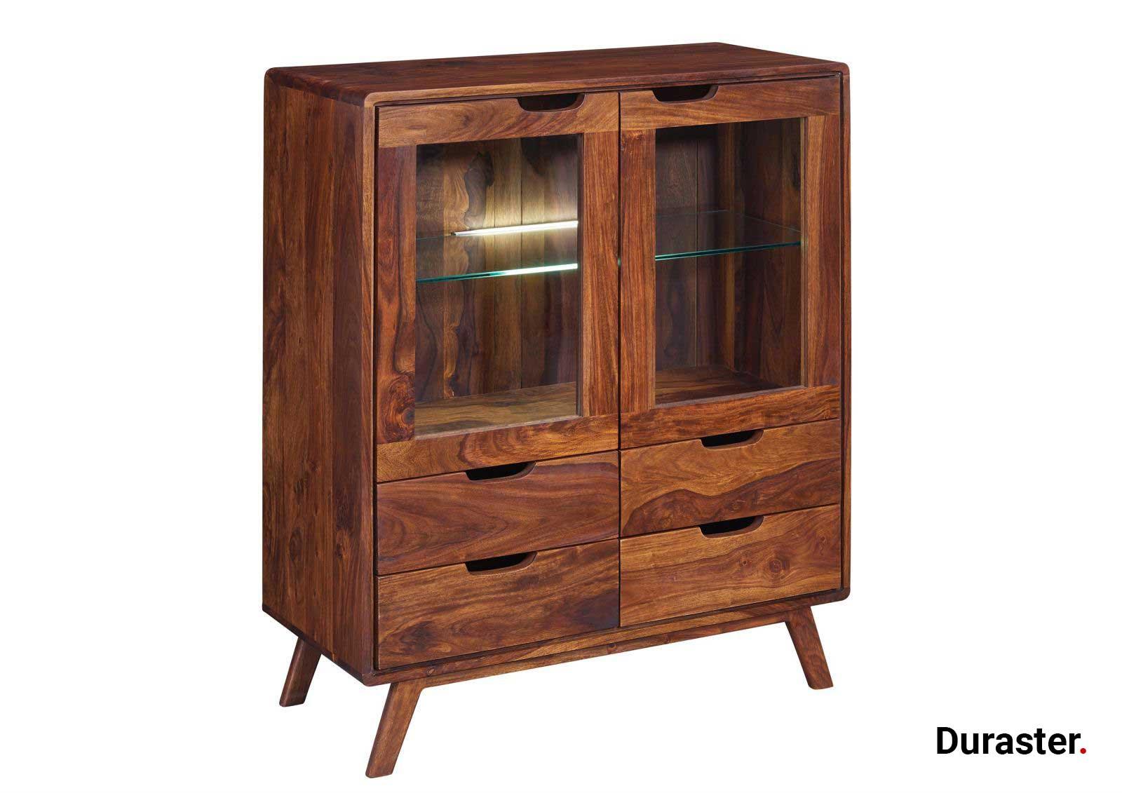 Ummed Modern Sheesham Wood Highboard Cabinet #9 - Duraster