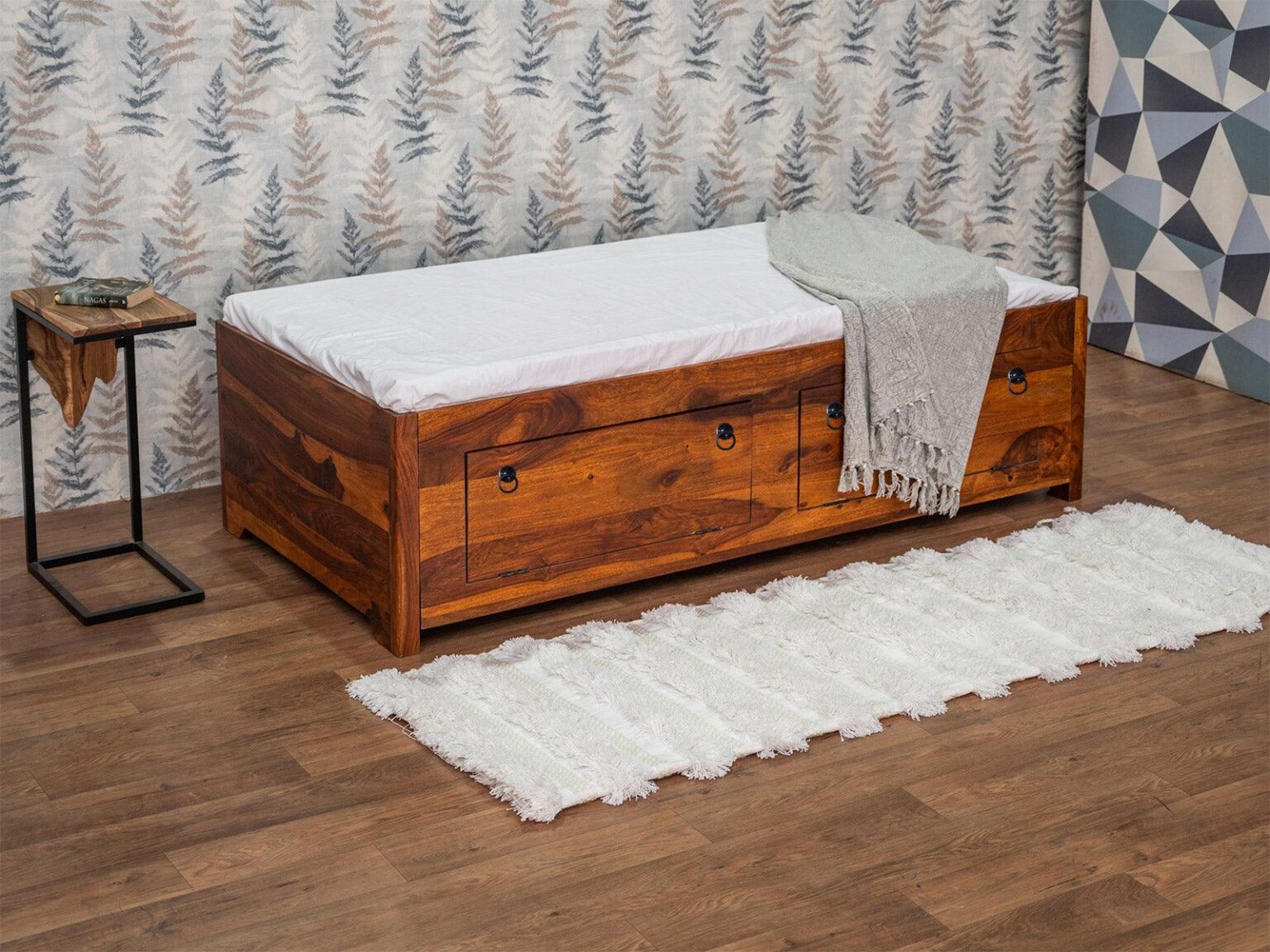 Vismit Solid Sheesham wood Storage Divan #8 (36" x 72") - Duraster