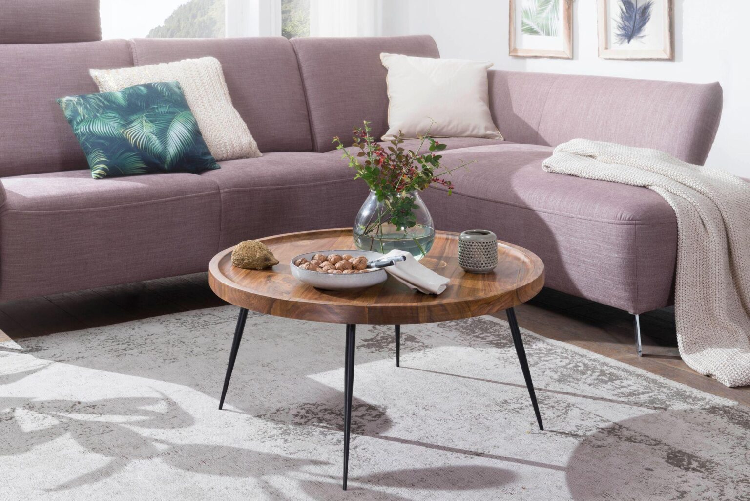 round coffee table sheesham - Duraster