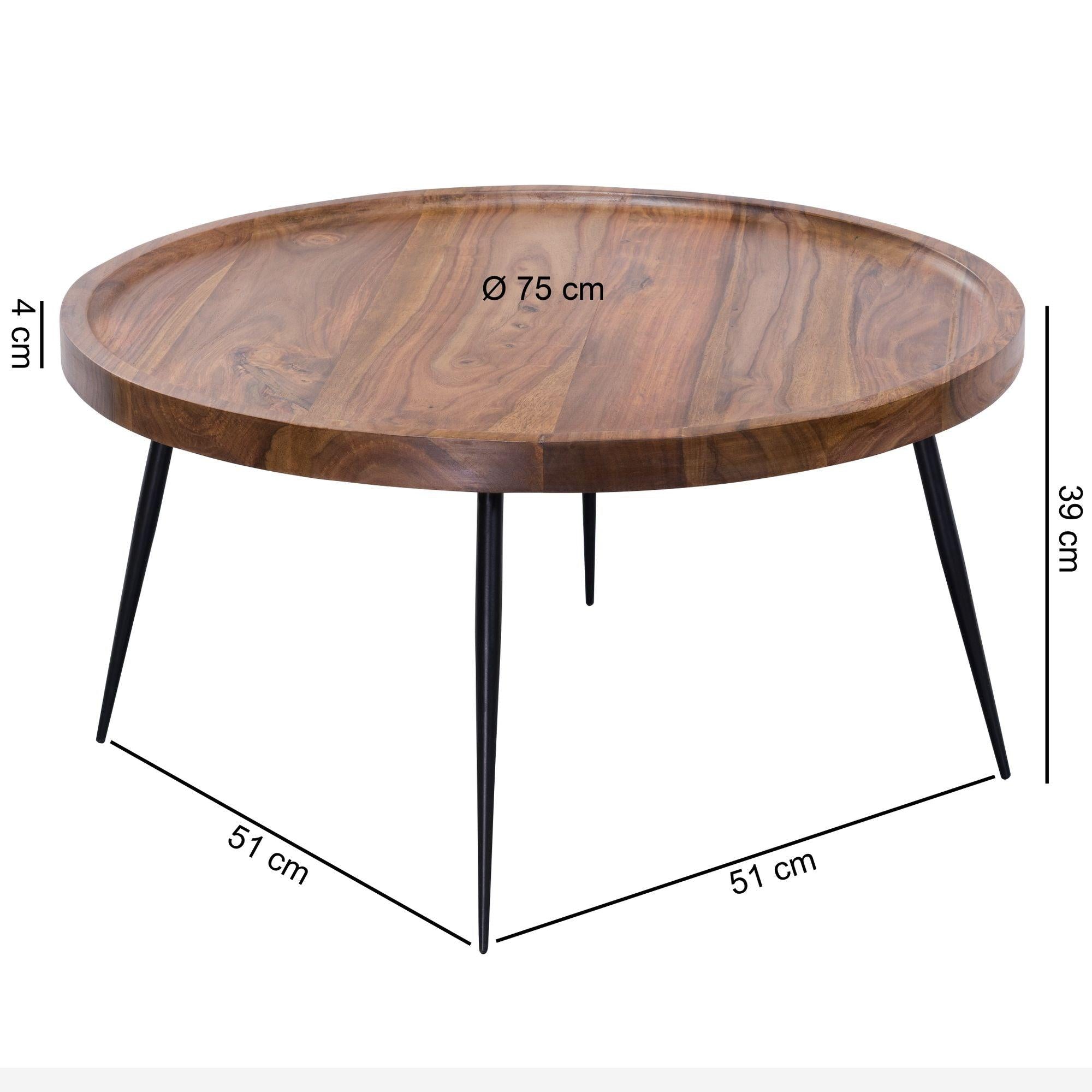 round coffee table sheesham - Duraster